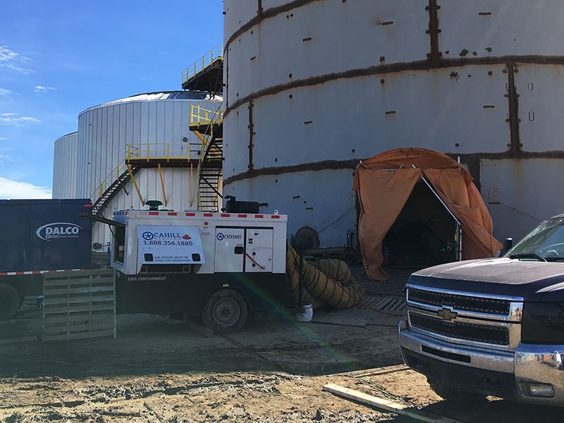 single heater on tank coatings site