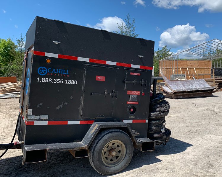 jet heat in rental yard at cahill in red deer alberta