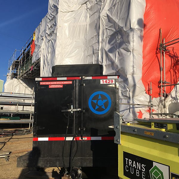 Cahill diesel heater used for hoarding application