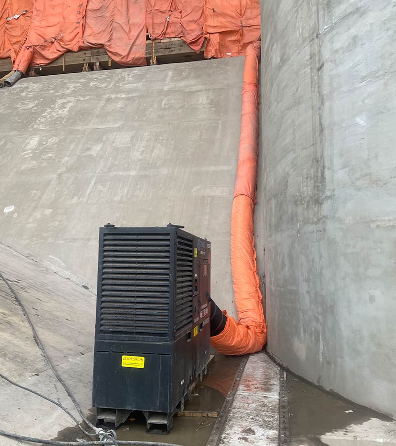 A rental unit on a construction site